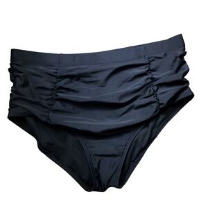 NWOT Bikini Bottom Size 18W Black Rouched
